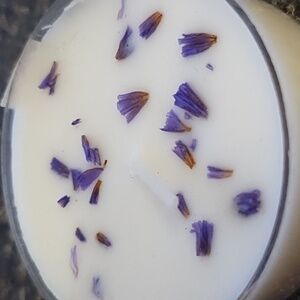 Real Lavender Scented Candle with real petals